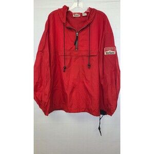 Vintage Marlboro Unlimited Mens XL Windbreaker Red Packable 90s Rain Jacket